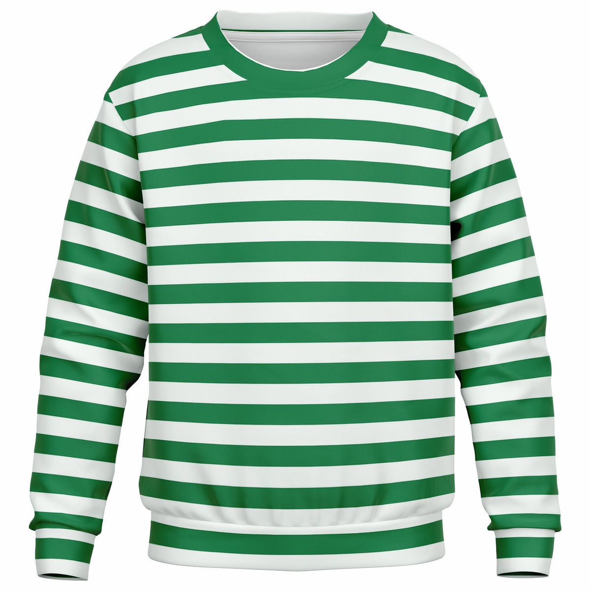 Kids Green Christmas Striped Sweatshirt – Ultra Soft & Stretchy, Cozy Fleece or Lightweight Sports Fabric Sweatshirt – Ultra Soft & Stretchy, Cozy Fleece or Lightweight Sports Fabric