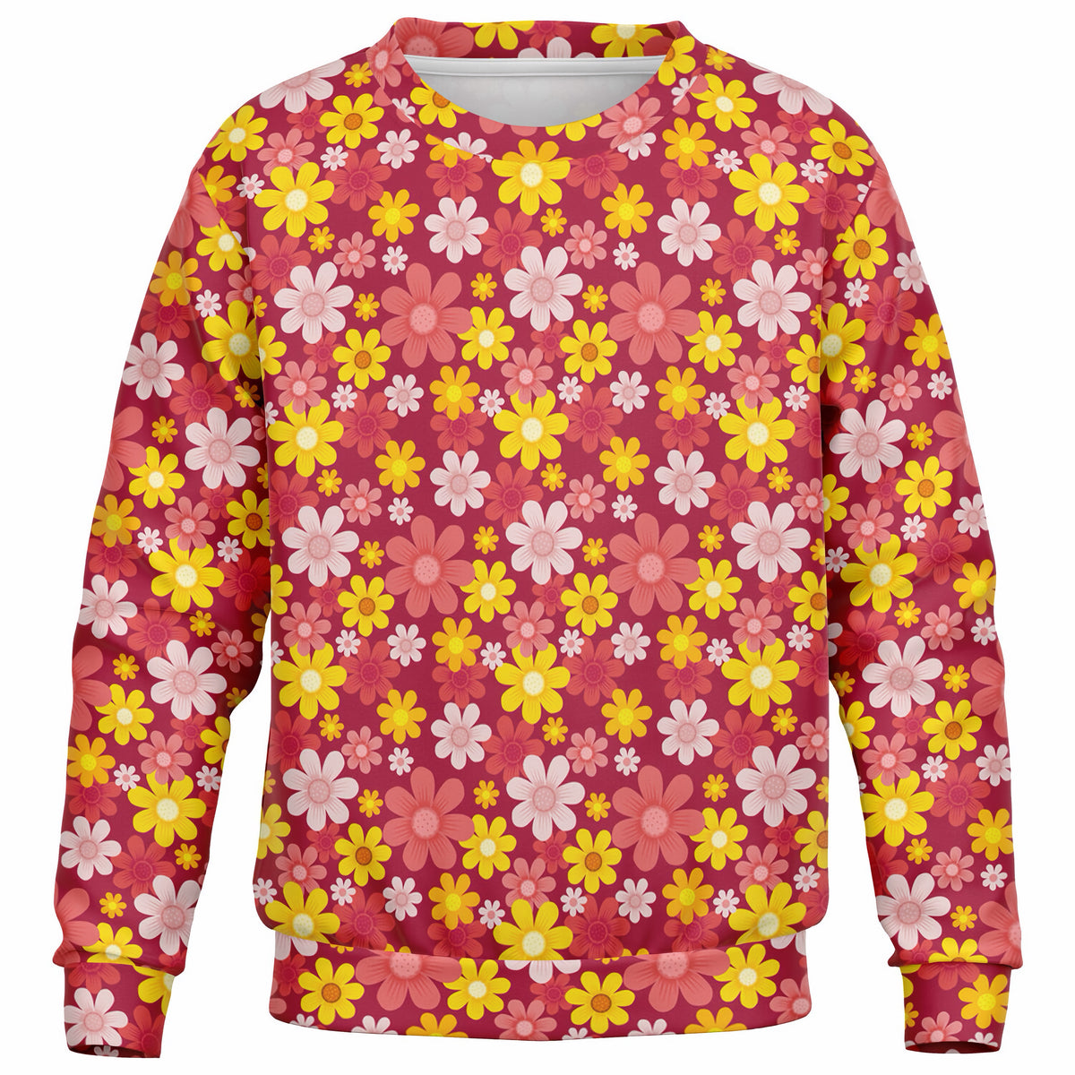Kids Red Floral Sweatshirt – Ultra Soft & Stretchy, Cozy Fleece or Lightweight Sports Fabric Sweatshirt – Ultra Soft & Stretchy, Cozy Fleece or Lightweight Sports Fabric