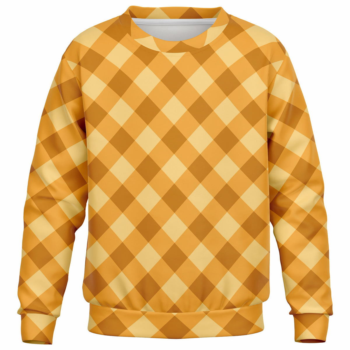 Kids Orange Gingham Sweatshirt – Ultra Soft & Stretchy, Cozy Fleece or Lightweight Sports Fabric Sweatshirt – Ultra Soft & Stretchy, Cozy Fleece or Lightweight Sports Fabric