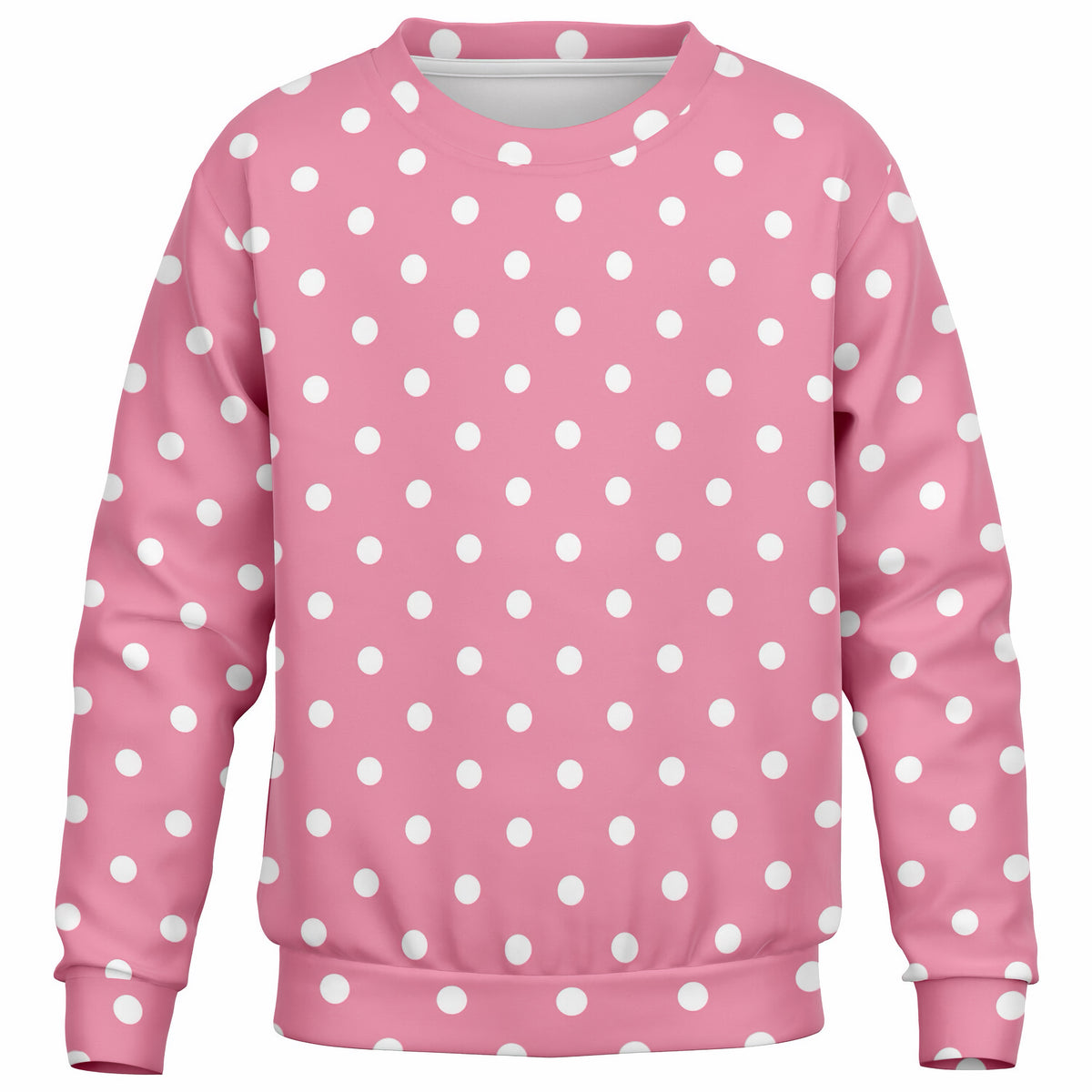 Kids Pink Polka Dot Sweatshirt – Ultra Soft & Stretchy, Cozy Fleece or Lightweight Sports Fabric Sweatshirt – Ultra Soft & Stretchy, Cozy Fleece or Lightweight Sports Fabric