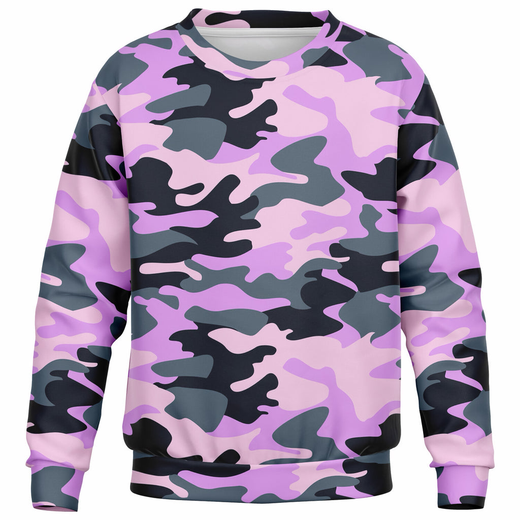 Kids Purple Camouflage Sweatshirt – Ultra Soft & Stretchy, Cozy Fleece or Lightweight Sports Fabric Sweatshirt – Ultra Soft & Stretchy, Cozy Fleece or Lightweight Sports Fabric