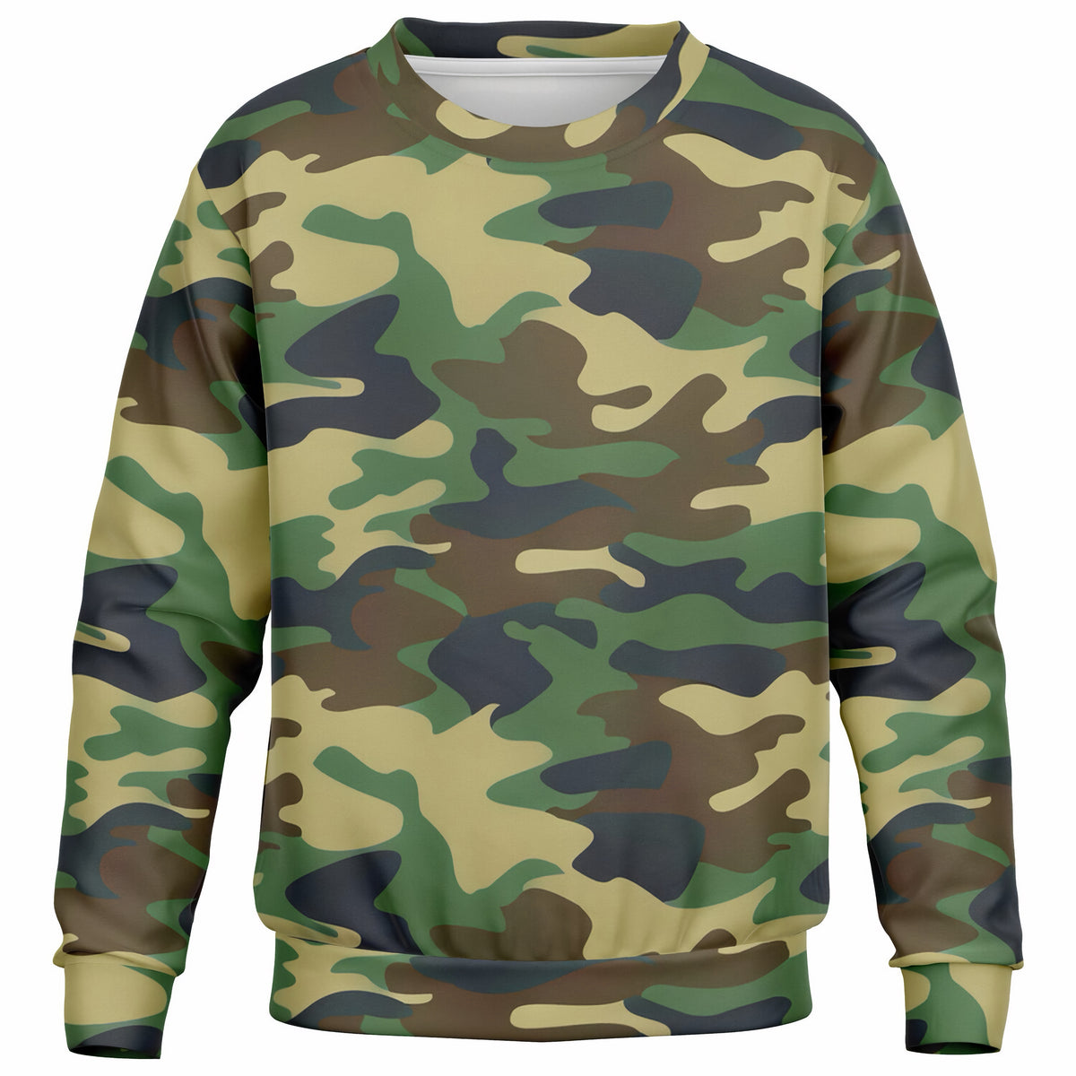 Kids Green Woodland Camouflage Sweatshirt – Ultra Soft & Stretchy, Cozy Fleece or Lightweight Sports Fabric Sweatshirt – Ultra Soft & Stretchy, Cozy Fleece or Lightweight Sports Fabric