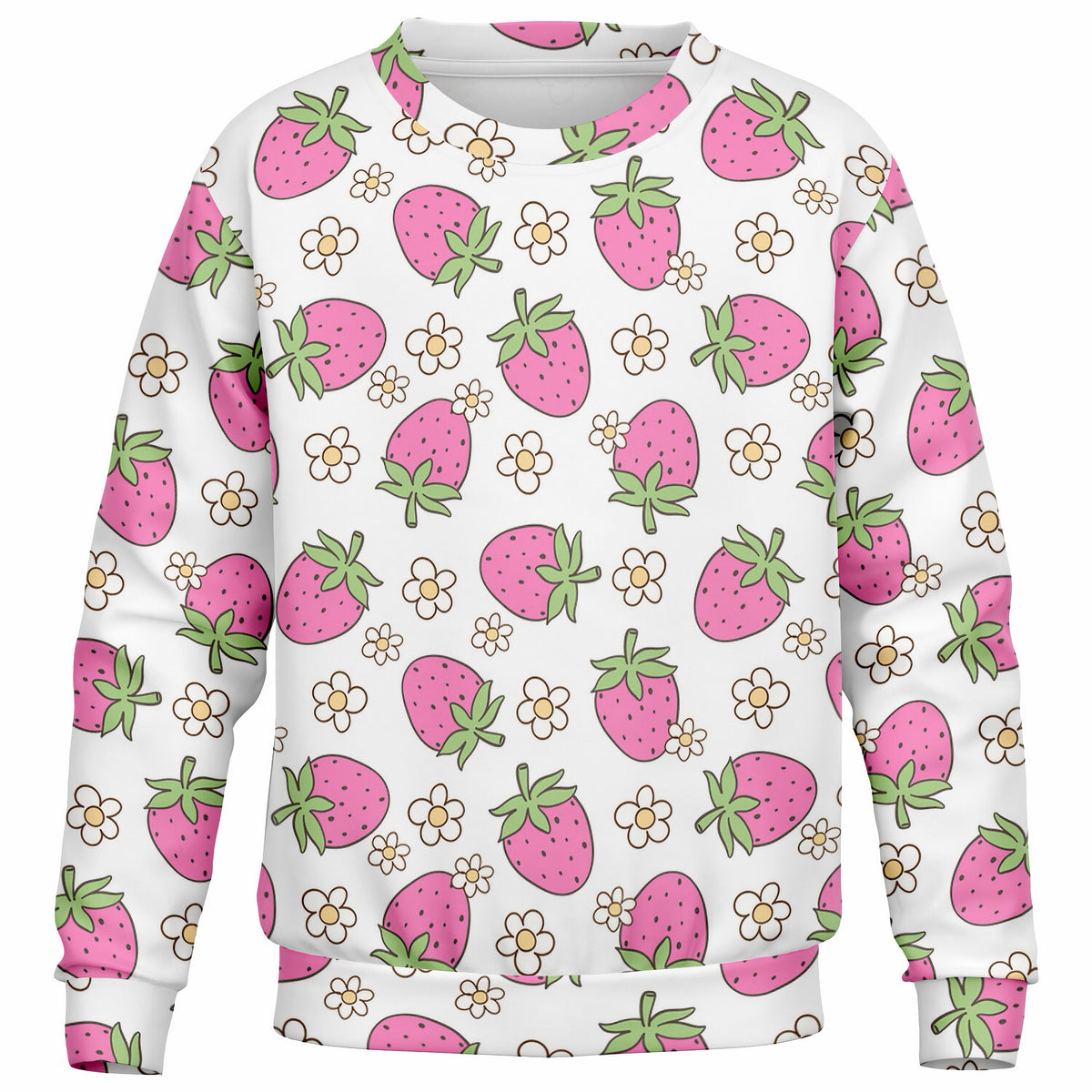 Girls Pink Strawberry Sweatshirt – Ultra Soft & Stretchy, Cozy Fleece or Lightweight Sports Fabric Sweatshirt – Ultra Soft & Stretchy, Cozy Fleece or Lightweight Sports Fabric