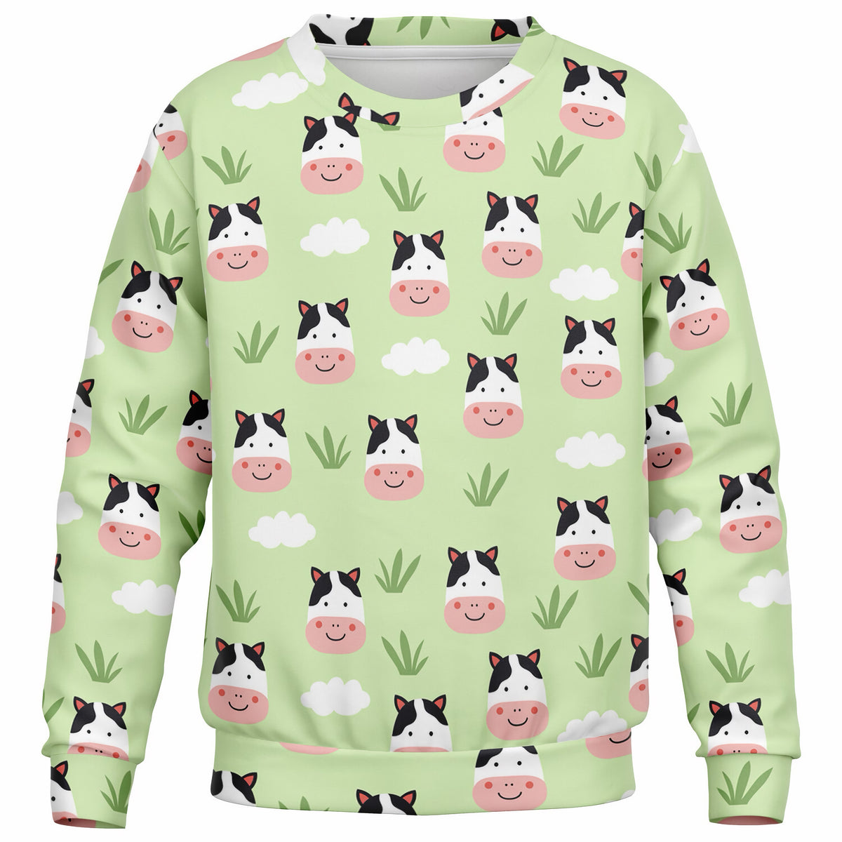 Kids Cute Cow Faces Sweatshirt – Ultra Soft & Stretchy, Cozy Fleece or Lightweight Sports Fabric Sweatshirt – Ultra Soft & Stretchy, Cozy Fleece or Lightweight Sports Fabric