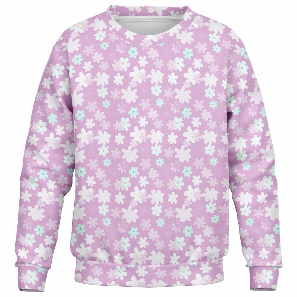 Girls Lavender Purple Floral Sweatshirt – Ultra Soft & Stretchy, Cozy Fleece or Lightweight Sports Fabric Sweatshirt – Ultra Soft & Stretchy, Cozy Fleece or Lightweight Sports Fabric