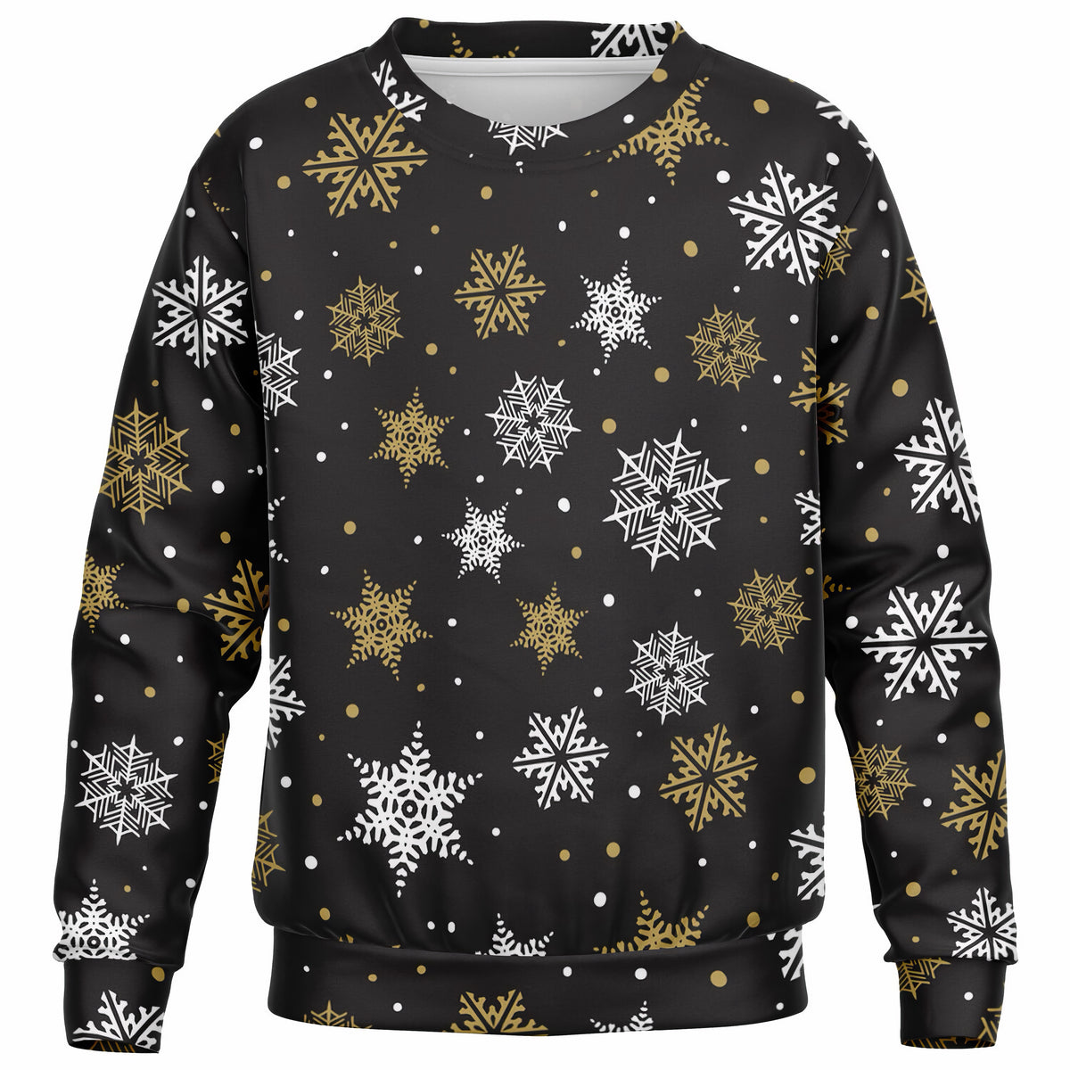 Kids Gold Snowflake Christmas Sweatshirt – Ultra Soft & Stretchy, Cozy Fleece or Lightweight Sports Fabric Sweatshirt – Ultra Soft & Stretchy, Cozy Fleece or Lightweight Sports Fabric