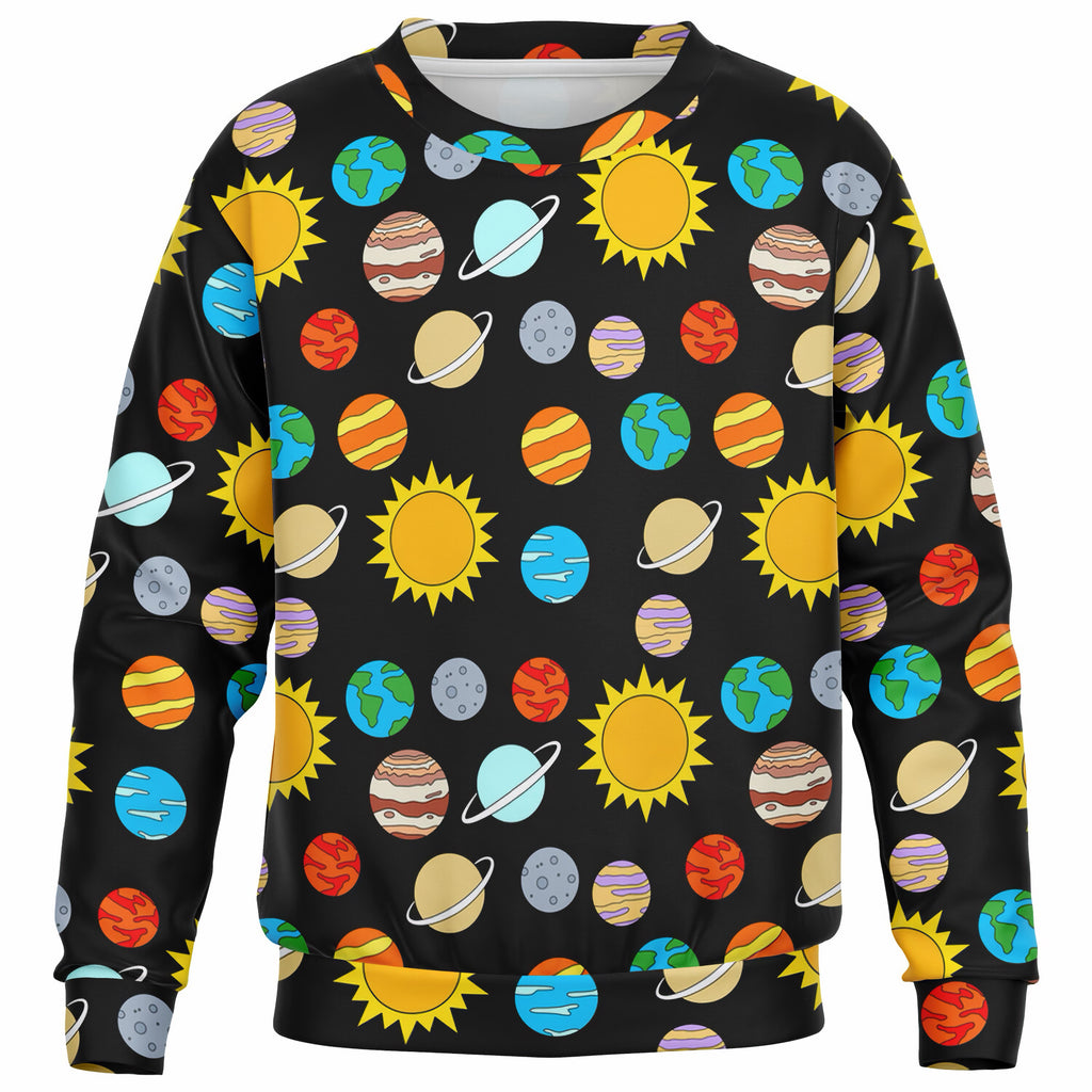 Kids Solar System Sweatshirt – Ultra Soft & Stretchy, Cozy Fleece or Lightweight Sports Fabric Sweatshirt – Ultra Soft & Stretchy, Cozy Fleece or Lightweight Sports Fabric