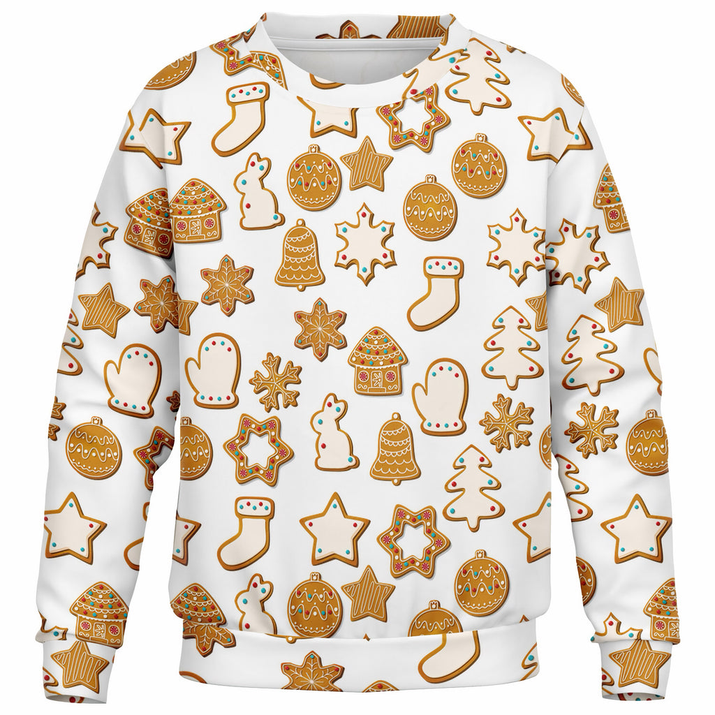 Kids Christmas Gingerbread Cookie Sweatshirt – Ultra Soft & Stretchy, Cozy Fleece or Lightweight Sports Fabric Sweatshirt – Ultra Soft & Stretchy, Cozy Fleece or Lightweight Sports Fabric