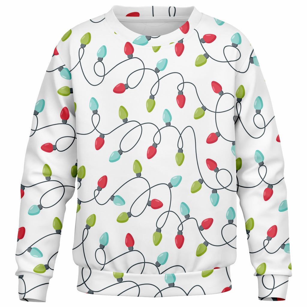 Kids Christmas Lights Sweatshirt – Ultra Soft & Stretchy, Cozy Fleece or Lightweight Sports Fabric Sweatshirt – Ultra Soft & Stretchy, Cozy Fleece or Lightweight Sports Fabric