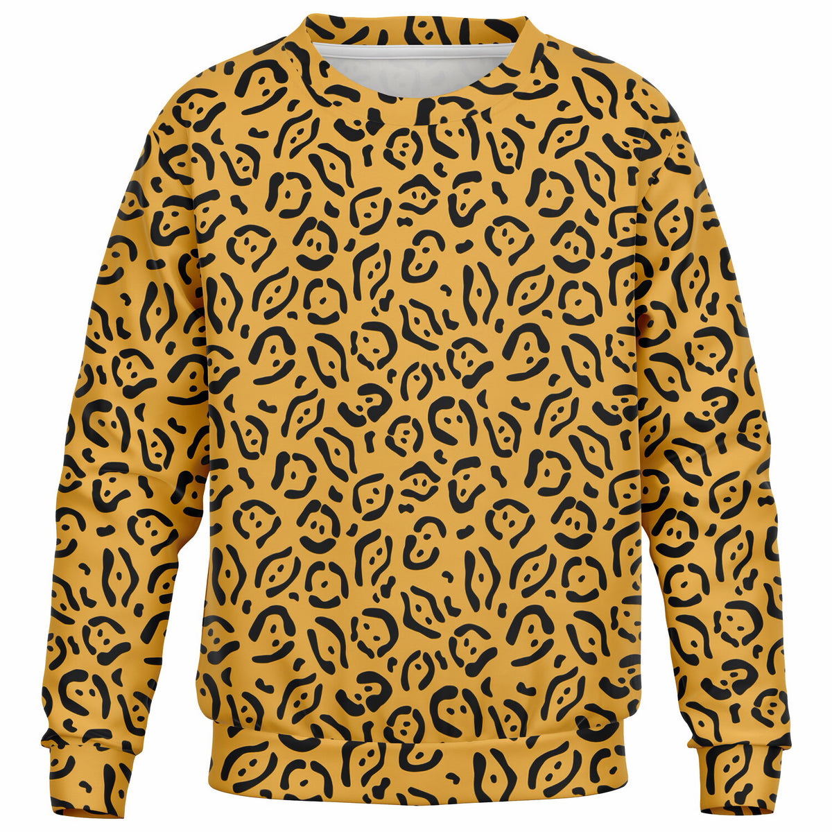 Kids Mustard Yellow Leopard Print Sweatshirt – Ultra Soft & Stretchy, Cozy Fleece or Lightweight Sports Fabric Sweatshirt – Ultra Soft & Stretchy, Cozy Fleece or Lightweight Sports Fabric