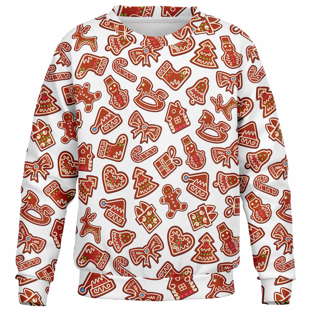 Kids Cute Holiday Cookies & Candy Canes Print Sweatshirt – Ultra Soft & Stretchy, Cozy Fleece or Lightweight Sports Fabric Sweatshirt – Ultra Soft & Stretchy, Cozy Fleece or Lightweight Sports Fabric