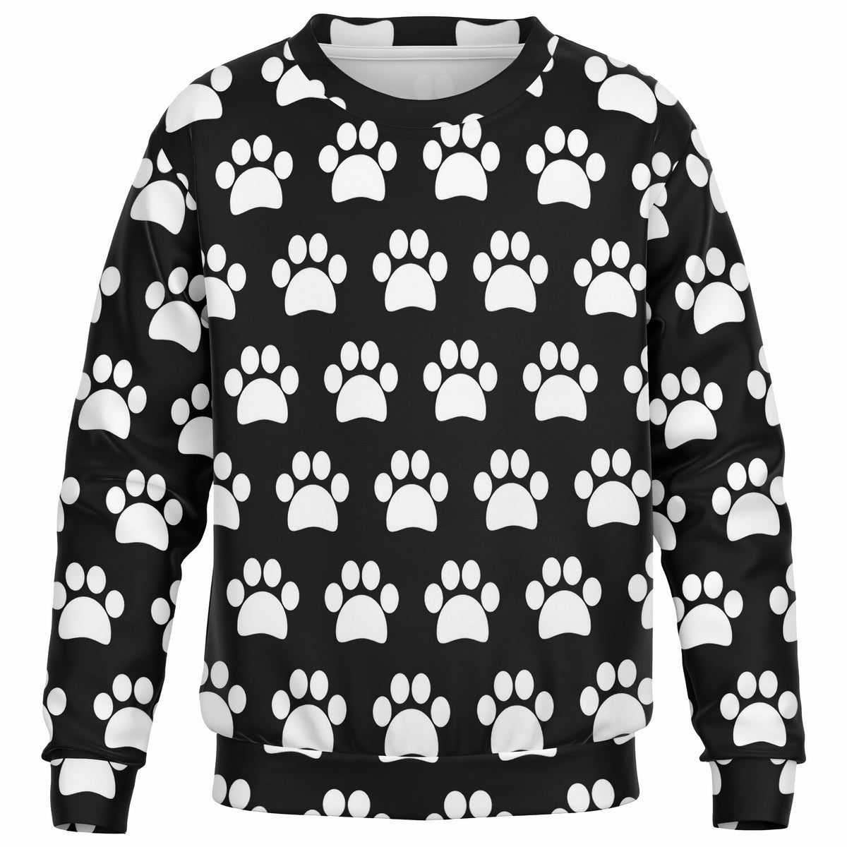 Kids Black Paw Print Sweatshirt – Ultra Soft & Stretchy, Cozy Fleece or Lightweight Sports Fabric Sweatshirt – Ultra Soft & Stretchy, Cozy Fleece or Lightweight Sports Fabric