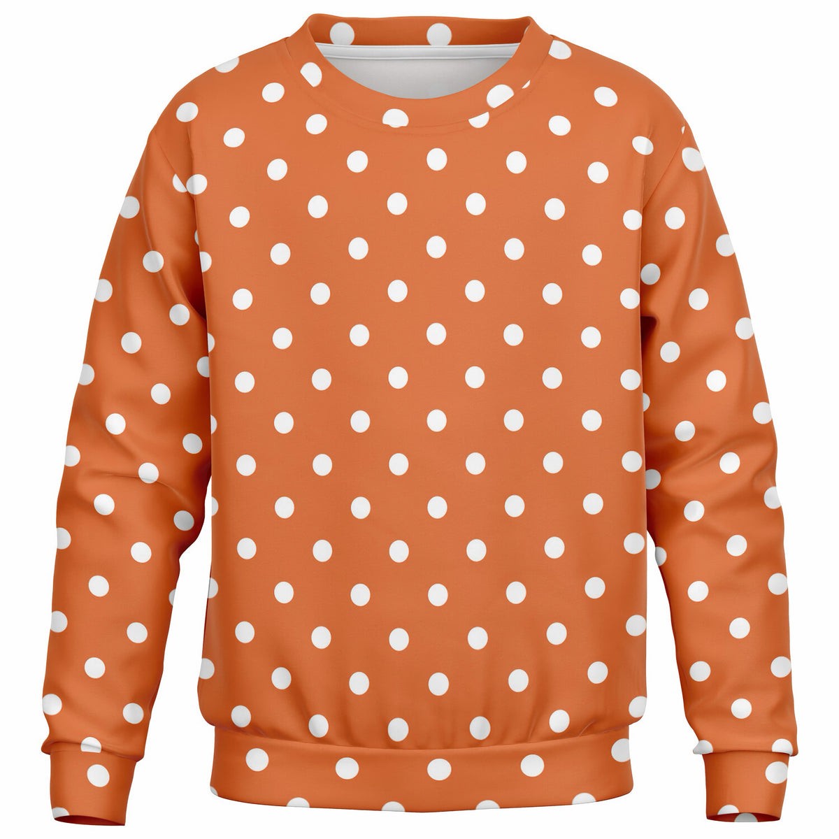 Kids Orange Polka Dot Sweatshirt – Ultra Soft & Stretchy, Cozy Fleece or Lightweight Sports Fabric Sweatshirt – Ultra Soft & Stretchy, Cozy Fleece or Lightweight Sports Fabric