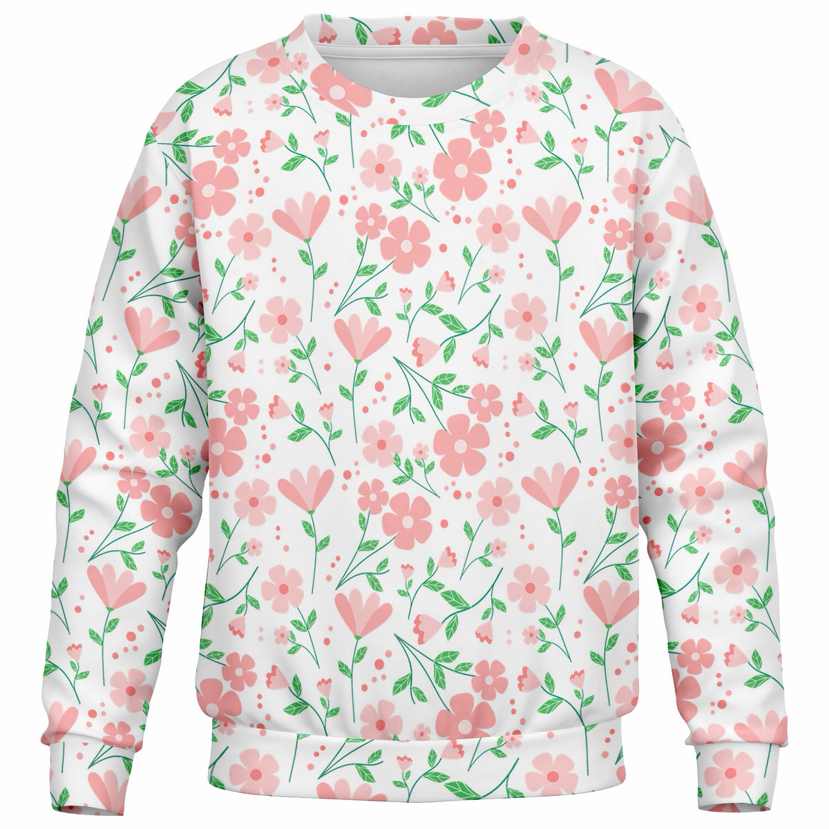 Girls Pink Flower Petals Sweatshirt – Ultra Soft & Stretchy, Cozy Fleece or Lightweight Sports Fabric Sweatshirt – Ultra Soft & Stretchy, Cozy Fleece or Lightweight Sports Fabric