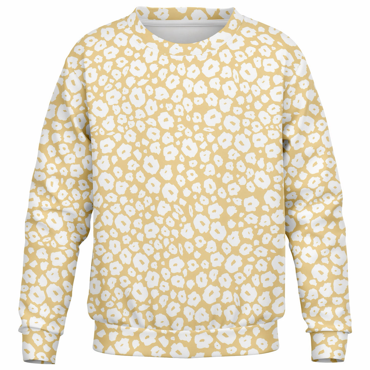 Kids Light Yellow Leopard Print Sweatshirt – Ultra Soft & Stretchy, Cozy Fleece or Lightweight Sports Fabric Sweatshirt – Ultra Soft & Stretchy, Cozy Fleece or Lightweight Sports Fabric