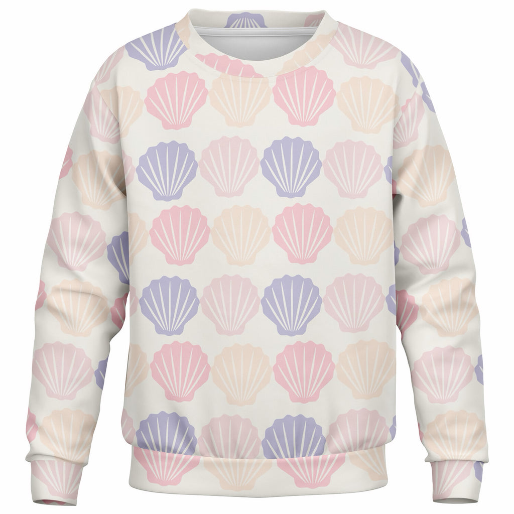 Girls Pastel Seashell Sweatshirt – Ultra Soft & Stretchy, Cozy Fleece or Lightweight Sports Fabric Sweatshirt – Ultra Soft & Stretchy, Cozy Fleece or Lightweight Sports Fabric