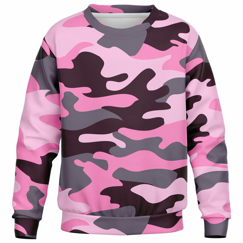 Girls Pink Camouflage Sweatshirt – Ultra Soft & Stretchy, Cozy Fleece or Lightweight Sports Fabric Sweatshirt – Ultra Soft & Stretchy, Cozy Fleece or Lightweight Sports Fabric
