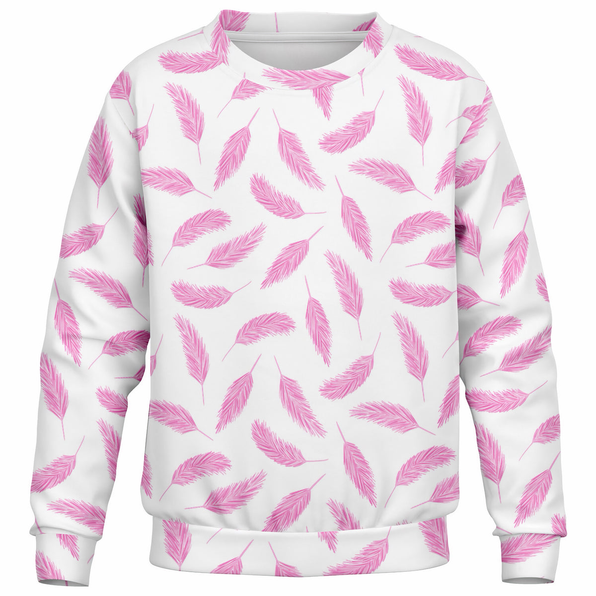 Girls Pink Flamingo Feather Sweatshirt – Ultra Soft & Stretchy, Cozy Fleece or Lightweight Sports Fabric Sweatshirt – Ultra Soft & Stretchy, Cozy Fleece or Lightweight Sports Fabric