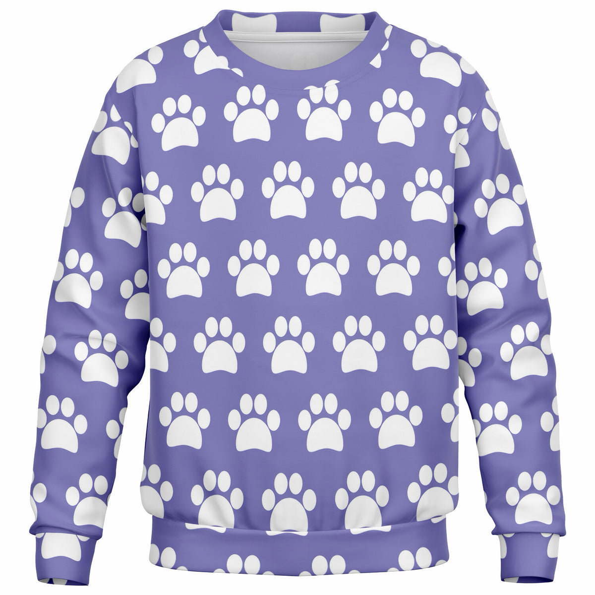 Kids Purple Paw Print Sweatshirt – Ultra Soft & Stretchy, Cozy Fleece or Lightweight Sports Fabric Sweatshirt – Ultra Soft & Stretchy, Cozy Fleece or Lightweight Sports Fabric