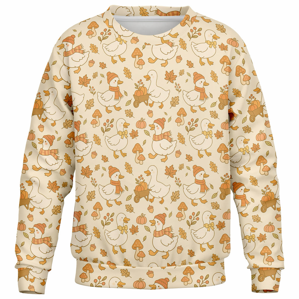 Kids Autumn Duck Sweatshirt – Ultra Soft & Stretchy, Cozy Fleece or Lightweight Sports Fabric Sweatshirt – Ultra Soft & Stretchy, Cozy Fleece or Lightweight Sports Fabric