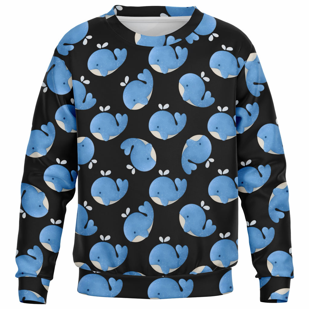 Kids Blue Whale Sweatshirt – Ultra Soft & Stretchy, Cozy Fleece or Lightweight Sports Fabric Sweatshirt – Ultra Soft & Stretchy, Cozy Fleece or Lightweight Sports Fabric