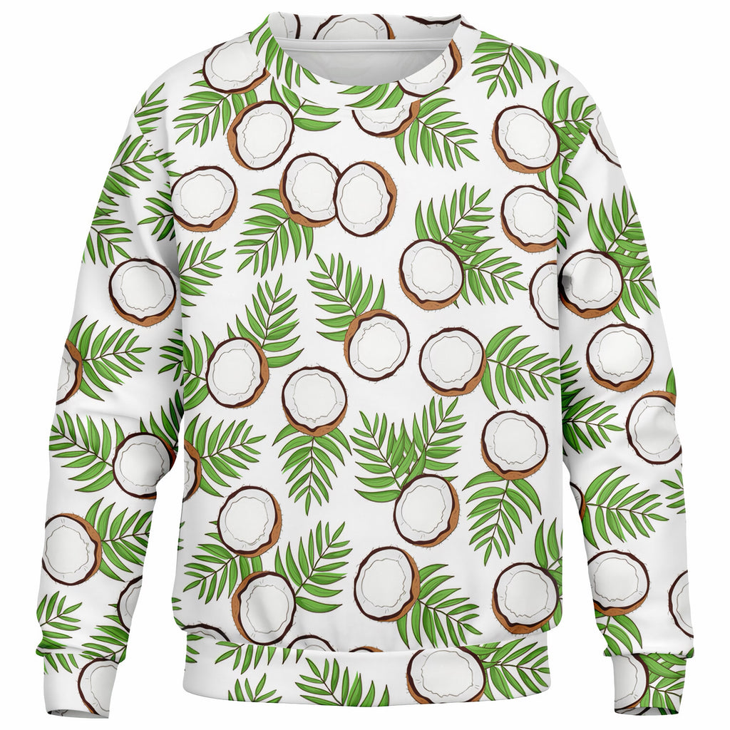 Kids Tropical Coconut Sweatshirt – Ultra Soft & Stretchy, Cozy Fleece or Lightweight Sports Fabric Sweatshirt – Ultra Soft & Stretchy, Cozy Fleece or Lightweight Sports Fabric