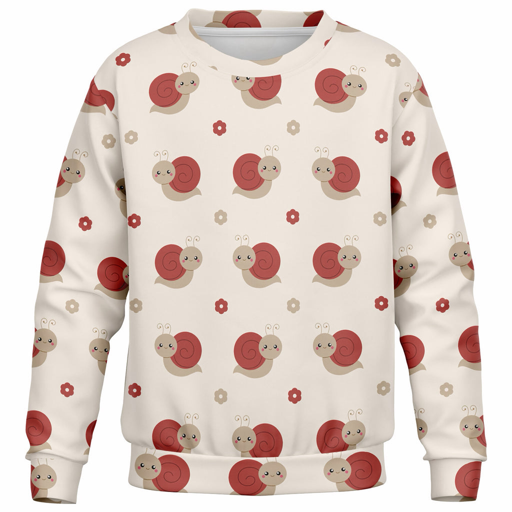 Kids Red Snail Sweatshirt – Ultra Soft & Stretchy, Cozy Fleece or Lightweight Sports Fabric Sweatshirt – Ultra Soft & Stretchy, Cozy Fleece or Lightweight Sports Fabric