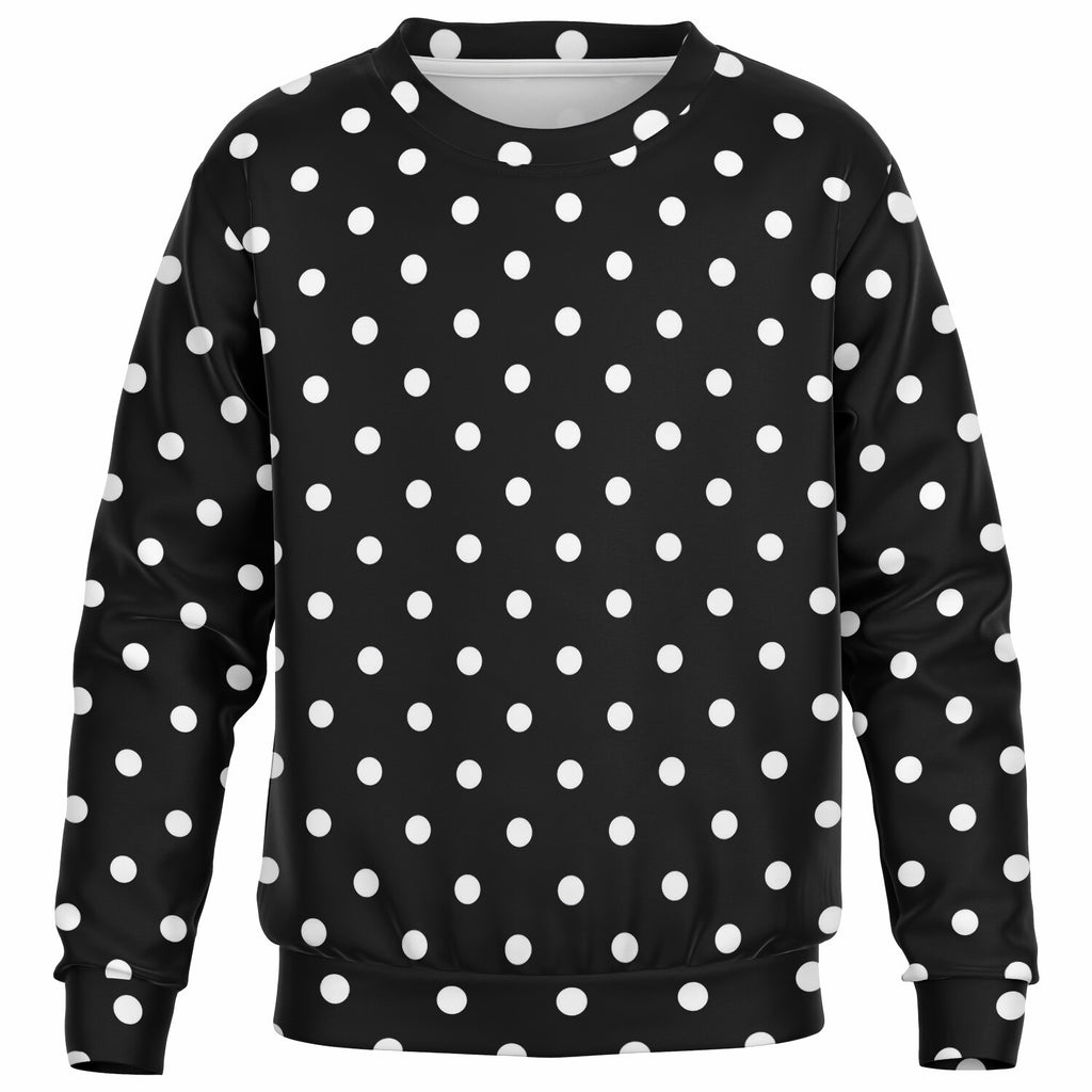 Kids Black Polka Dot Sweatshirt – Ultra Soft & Stretchy, Cozy Fleece or Lightweight Sports Fabric Sweatshirt – Ultra Soft & Stretchy, Cozy Fleece or Lightweight Sports Fabric