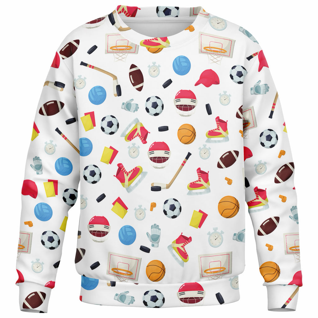 Kids Sports Themed Sweatshirt – Ultra Soft & Stretchy, Cozy Fleece or Lightweight Sports Fabric Sweatshirt – Ultra Soft & Stretchy, Cozy Fleece or Lightweight Sports Fabric