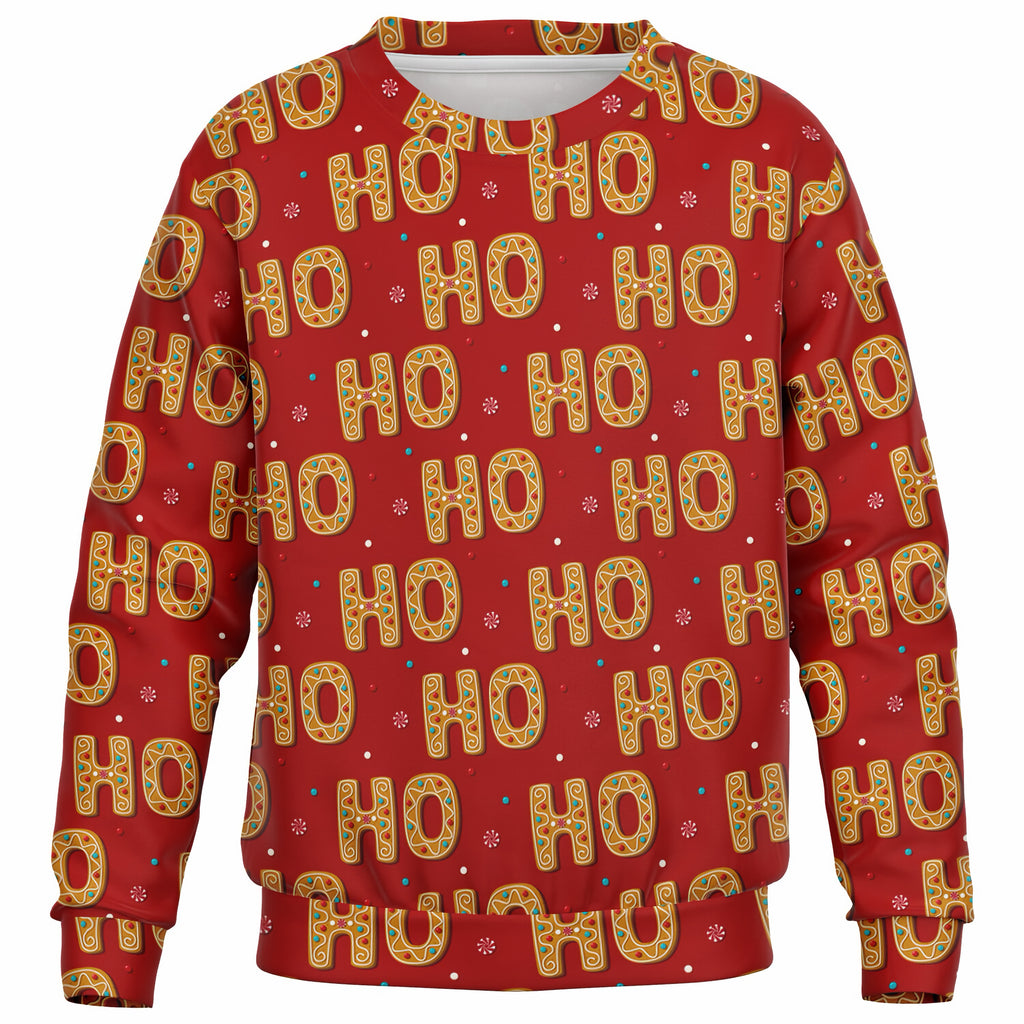 Kids Red Ho Ho Ho Christmas Sweatshirt – Ultra Soft & Stretchy, Cozy Fleece or Lightweight Sports Fabric Sweatshirt – Ultra Soft & Stretchy, Cozy Fleece or Lightweight Sports Fabric