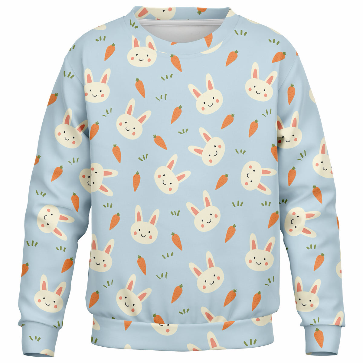 Kids Cute Bunny & Carrot Sweatshirt – Ultra Soft & Stretchy, Cozy Fleece or Lightweight Sports Fabric Sweatshirt – Ultra Soft & Stretchy, Cozy Fleece or Lightweight Sports Fabric
