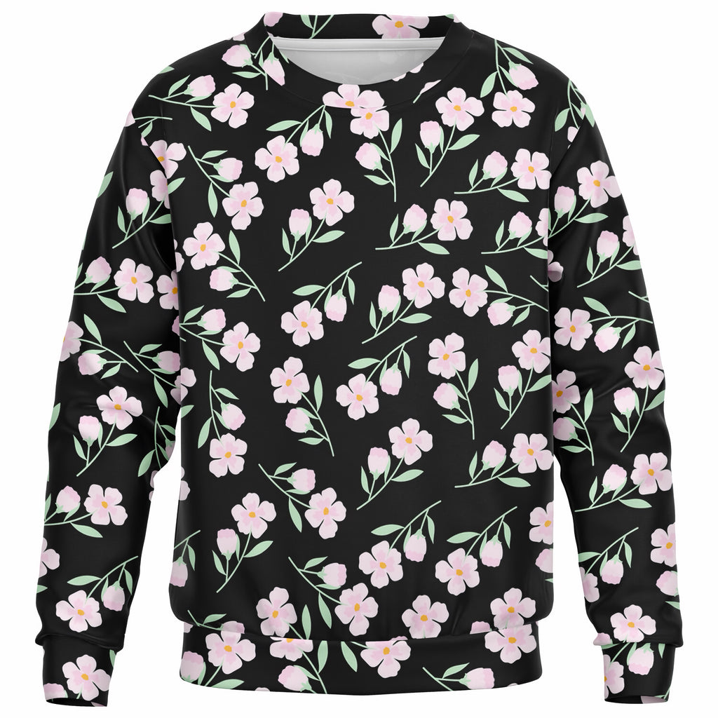 Girls Blush Pink Floral Sweatshirt – Ultra Soft & Stretchy, Cozy Fleece or Lightweight Sports Fabric Sweatshirt – Ultra Soft & Stretchy, Cozy Fleece or Lightweight Sports Fabric