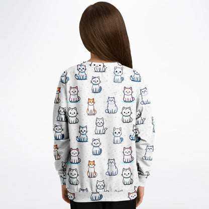 Girls Cat Pattern Sweatshirt