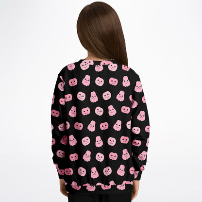 Girls Pink Pumpkins Halloween Sweatshirt – Cozy Cotton Fleece or Lightweight Sports Fabric