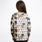 Girls Kawaii Cat Sweatshirt – Cozy Cotton Fleece or Lightweight Sports Fabric