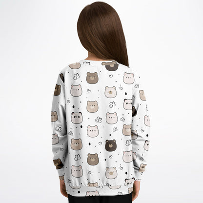 Kids Bears and Pandas Sweatshirt – Cozy Cotton Fleece or Lightweight Sports Fabric