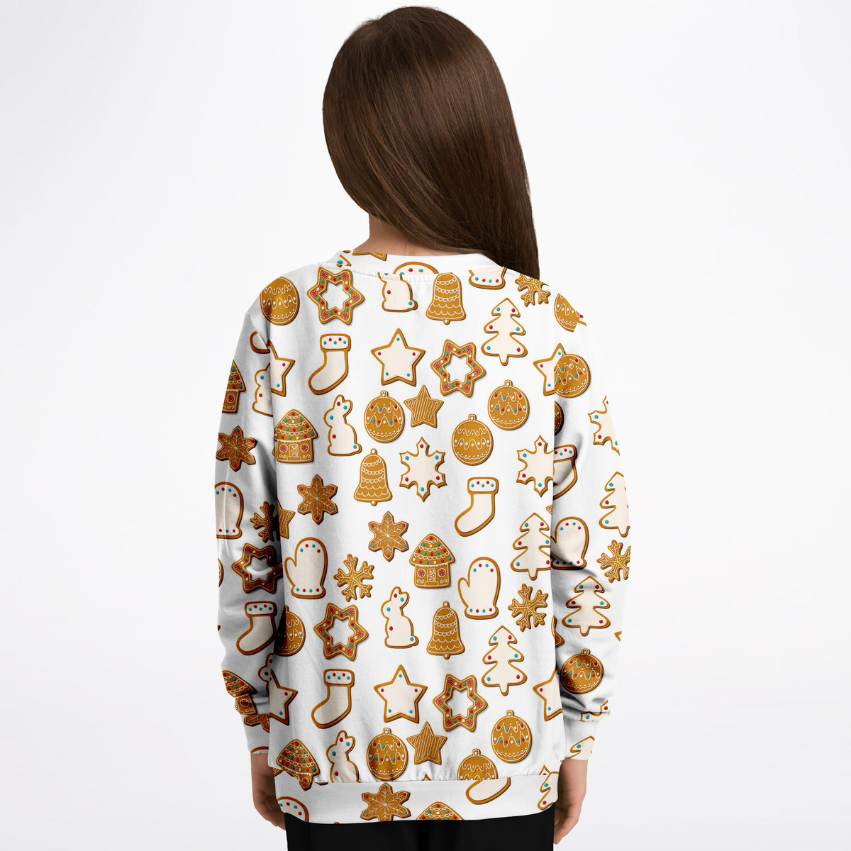 Kids Christmas Gingerbread Cookie Sweatshirt – Ultra Soft & Stretchy, Cozy Fleece or Lightweight Sports Fabric Sweatshirt – Ultra Soft & Stretchy, Cozy Fleece or Lightweight Sports Fabric