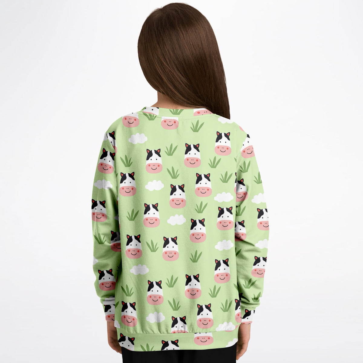 Kids Cute Cow Faces Sweatshirt – Ultra Soft & Stretchy, Cozy Fleece or Lightweight Sports Fabric Sweatshirt – Ultra Soft & Stretchy, Cozy Fleece or Lightweight Sports Fabric