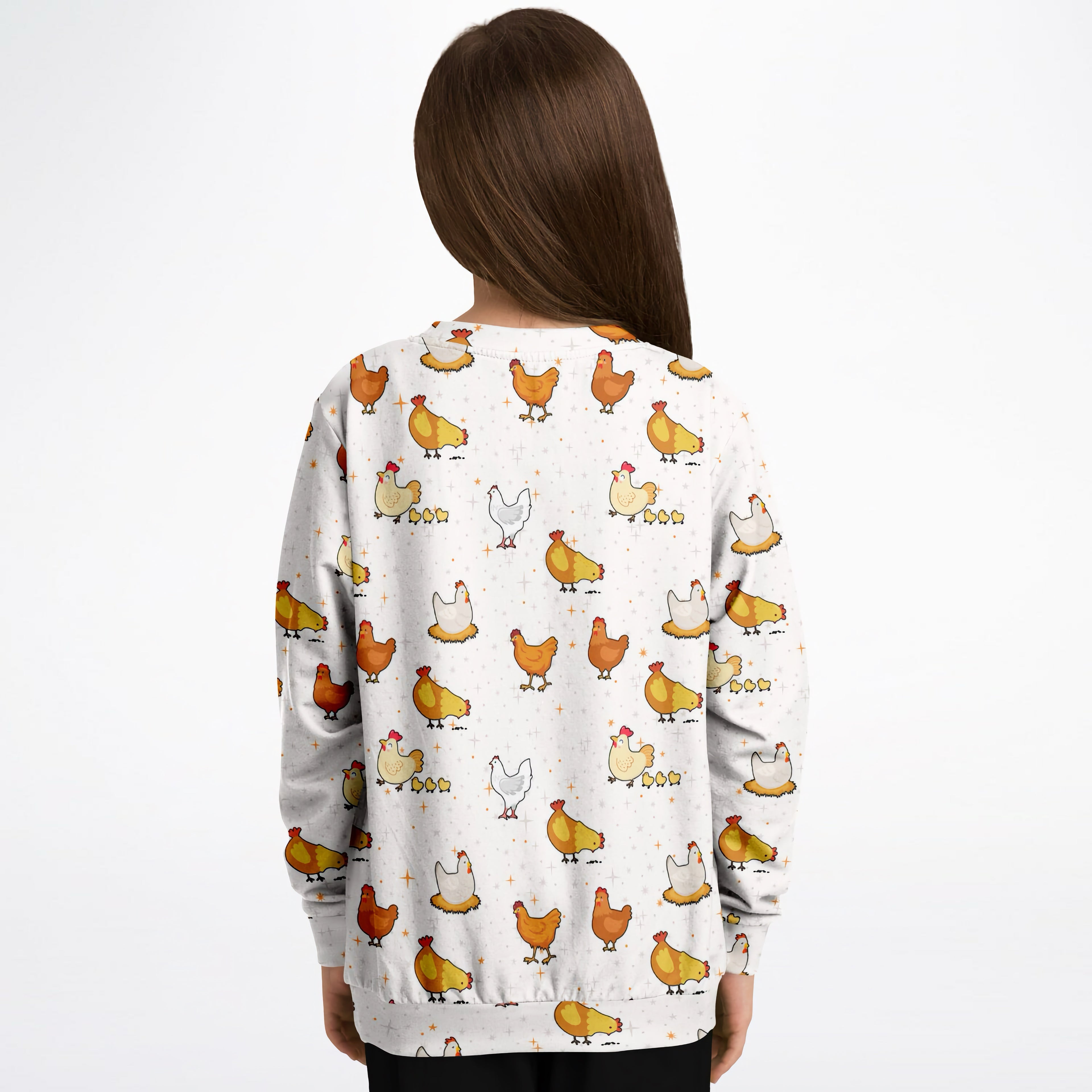 Kids Chicken Sweatshirt – Cozy Cotton Fleece or Lightweight Sports Fabric