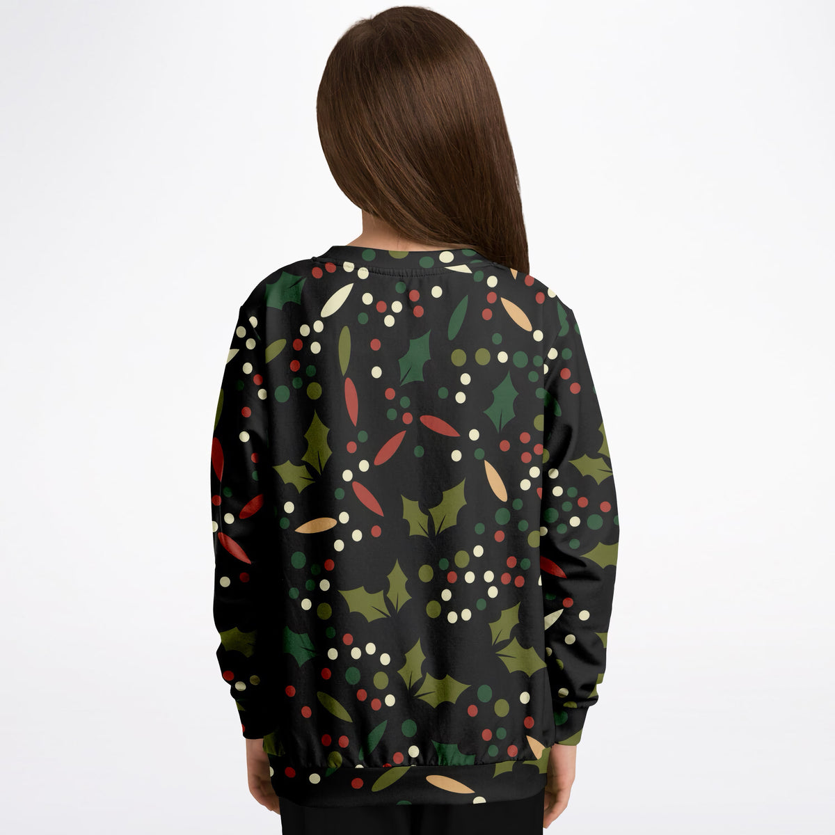 Kids Christmas Holly Berry Sweatshirt – Ultra Soft & Stretchy, Cozy Fleece or Lightweight Sports Fabric Sweatshirt – Ultra Soft & Stretchy, Cozy Fleece or Lightweight Sports Fabric