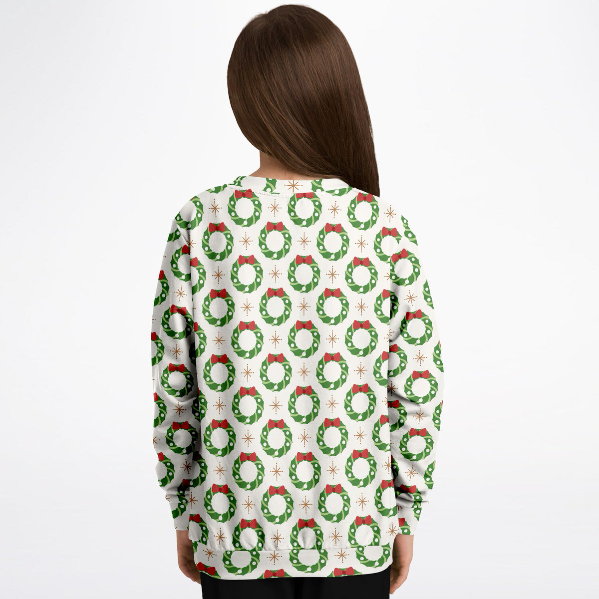 Kids Christmas Wreath Sweatshirt – Ultra Soft & Stretchy, Cozy Fleece or Lightweight Sports Fabric Sweatshirt – Ultra Soft & Stretchy, Cozy Fleece or Lightweight Sports Fabric
