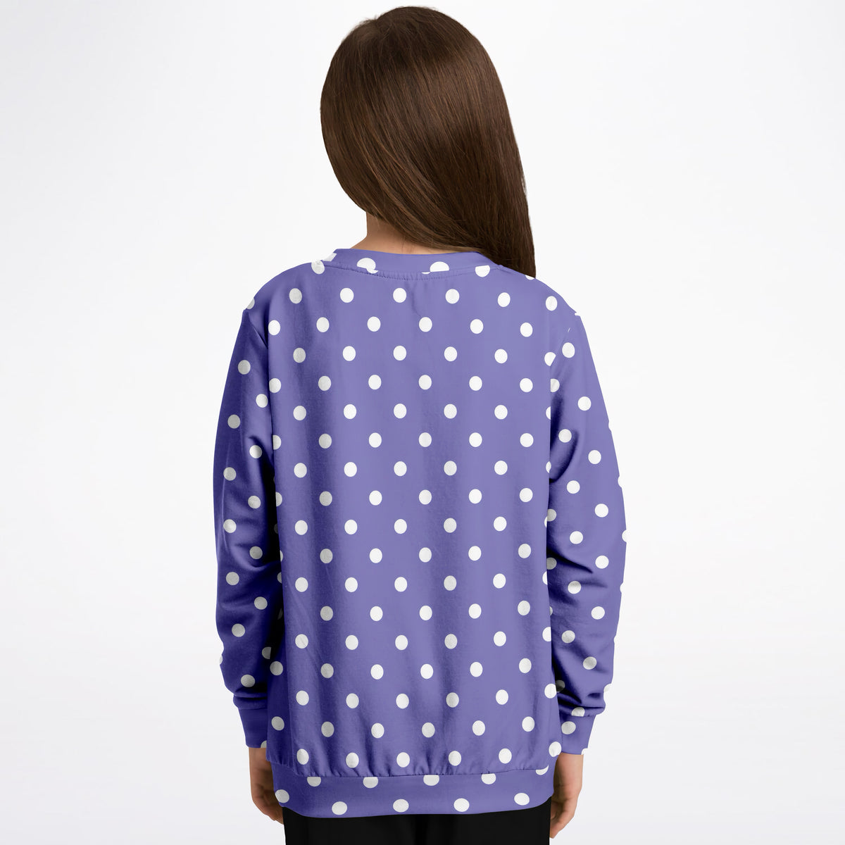 Kids Lavender Purple Polka Dot Sweatshirt – Ultra Soft & Stretchy, Cozy Fleece or Lightweight Sports Fabric Sweatshirt – Ultra Soft & Stretchy, Cozy Fleece or Lightweight Sports Fabric