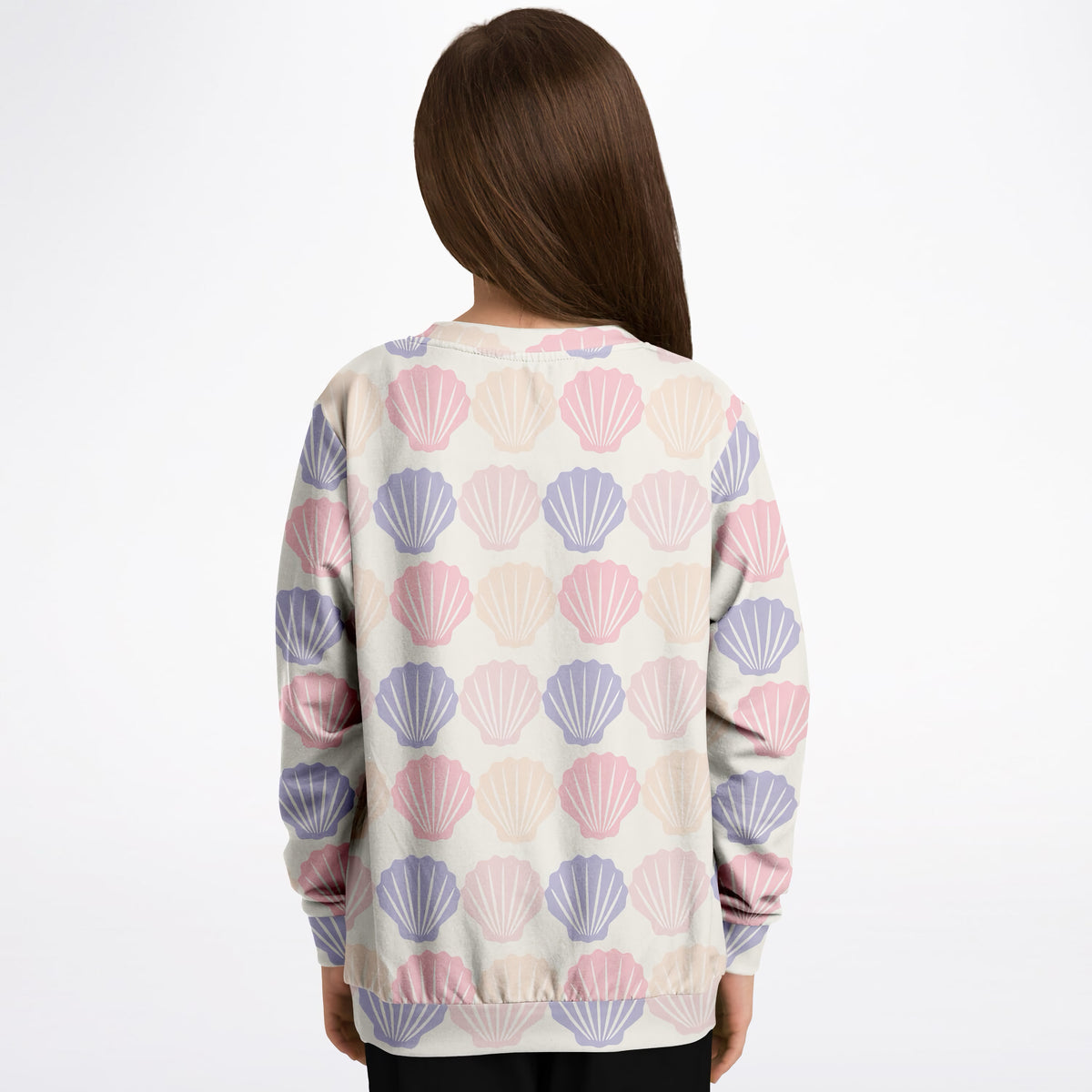 Girls Pastel Seashell Sweatshirt – Ultra Soft & Stretchy, Cozy Fleece or Lightweight Sports Fabric Sweatshirt – Ultra Soft & Stretchy, Cozy Fleece or Lightweight Sports Fabric