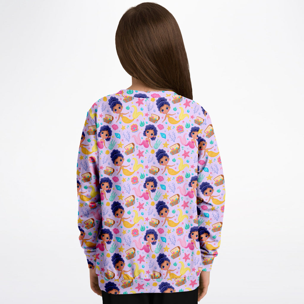 Girls Cute Underwater Mermaid Sweatshirt – Ultra Soft & Stretchy, Cozy Fleece or Lightweight Sports Fabric Sweatshirt – Ultra Soft & Stretchy, Cozy Fleece or Lightweight Sports Fabric