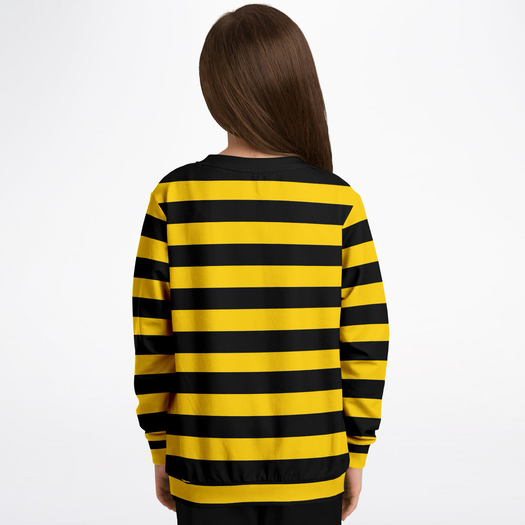 Kids Bee Stripe Sweatshirt – Ultra Soft & Stretchy, Cozy Fleece or Lightweight Sports Fabric Sweatshirt – Ultra Soft & Stretchy, Cozy Fleece or Lightweight Sports Fabric