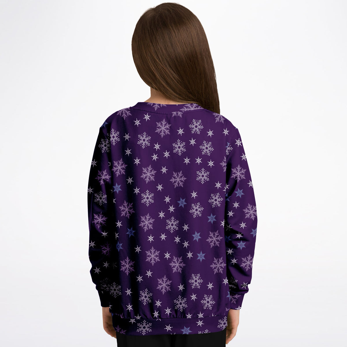 Kids Purple Snowflake Sweatshirt – Ultra Soft & Stretchy, Cozy Fleece or Lightweight Sports Fabric Sweatshirt – Ultra Soft & Stretchy, Cozy Fleece or Lightweight Sports Fabric