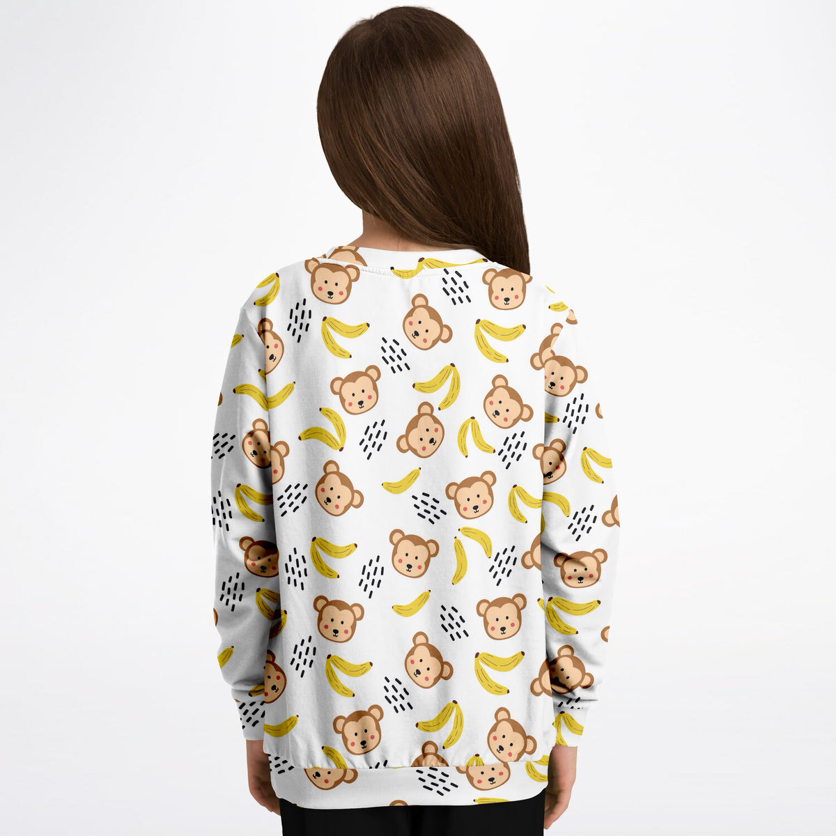 Kids Cute Monkey & Banana Sweatshirt – Ultra Soft & Stretchy, Cozy Fleece or Lightweight Sports Fabric Sweatshirt – Ultra Soft & Stretchy, Cozy Fleece or Lightweight Sports Fabric