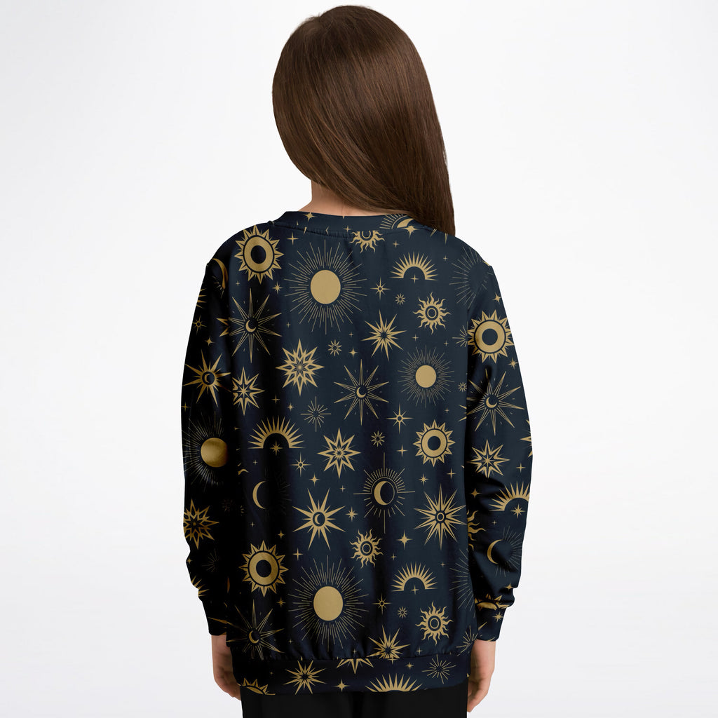 Kids Celestial Sun & Moon Sweatshirt – Ultra Soft & Stretchy, Cozy Fleece or Lightweight Sports Fabric Sweatshirt – Ultra Soft & Stretchy, Cozy Fleece or Lightweight Sports Fabric