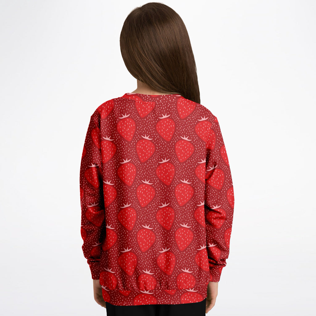 Kids Strawberry Sweatshirt – Ultra Soft & Stretchy, Cozy Fleece or Lightweight Sports Fabric Sweatshirt – Ultra Soft & Stretchy, Cozy Fleece or Lightweight Sports Fabric