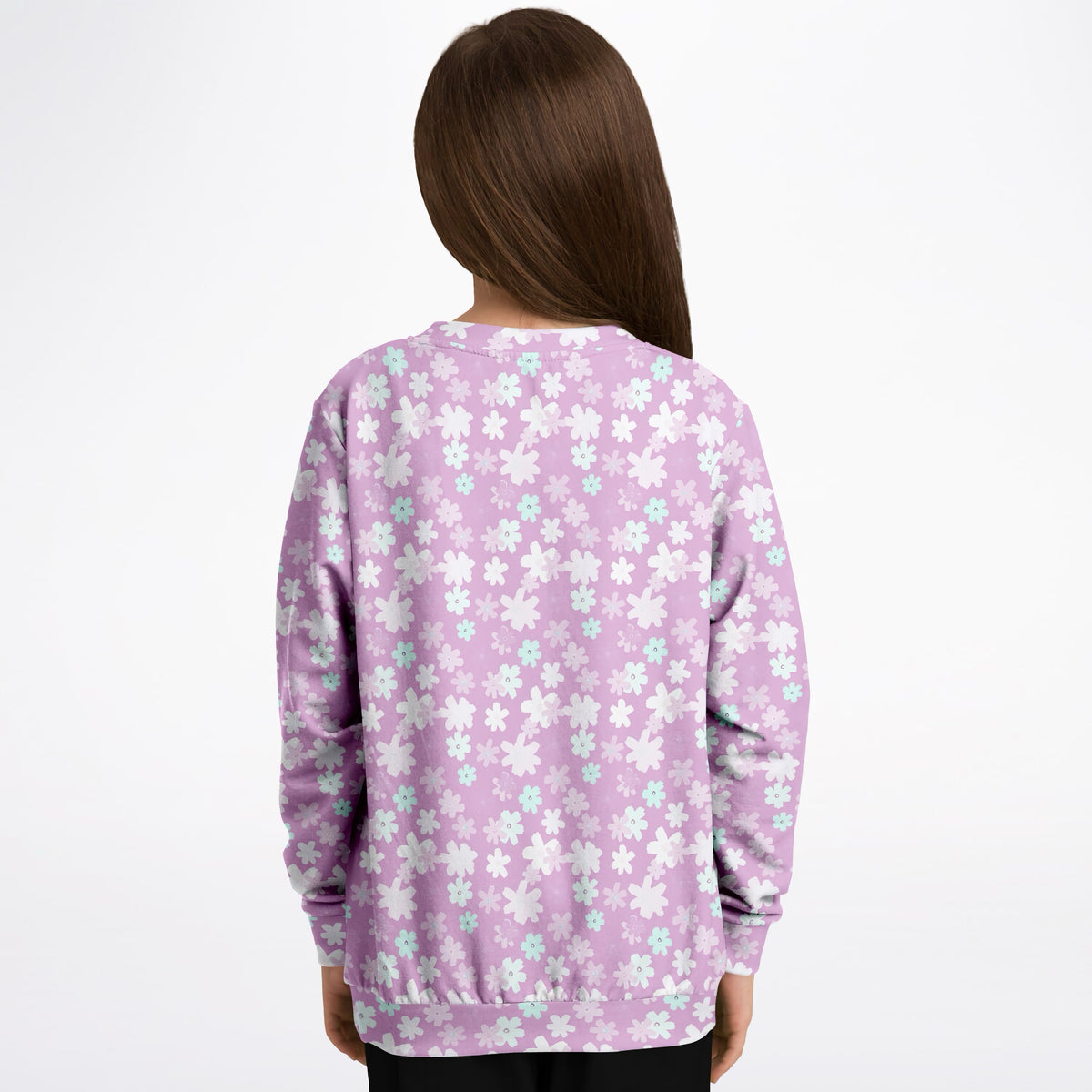 Girls Lavender Purple Floral Sweatshirt – Ultra Soft & Stretchy, Cozy Fleece or Lightweight Sports Fabric Sweatshirt – Ultra Soft & Stretchy, Cozy Fleece or Lightweight Sports Fabric
